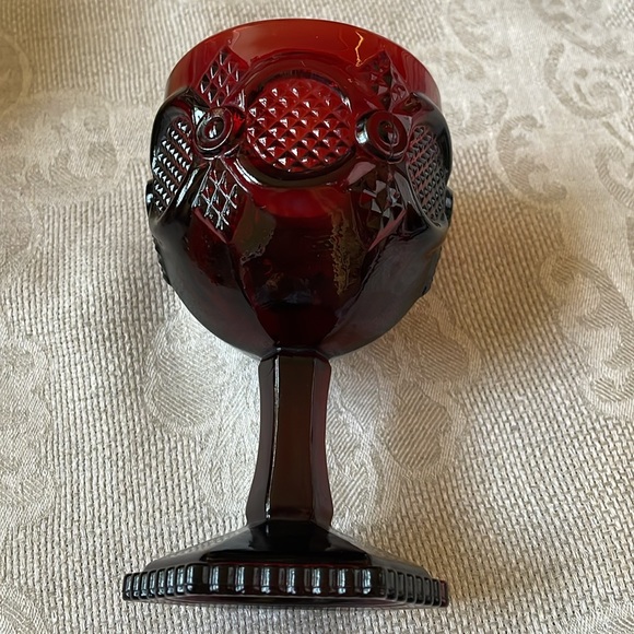 VTG AVON Collection Cape Code Ruby Red goblet footed glass - Picture 5 of 7